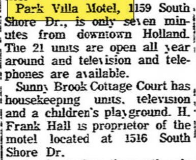 Park Villa Motel - July 1968 Article With Address (newer photo)